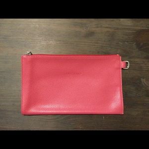 Leather zip pouch